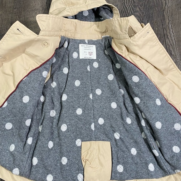 ZARA Girls Lined Trench Coat - Picture 3 of 4